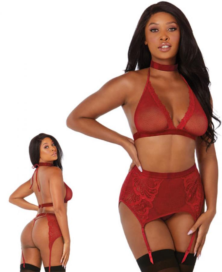 11776 Dreamgirl Fishnet and lace set