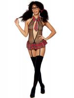 12830 Dreamgirl Schoolgirl fishnet garter teddy 
