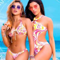 67042 Mapale Exotic Halter Top and Bottom Ring Swimsuit