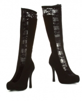 420-Trista Ellie Shoes, 4 Inch Heels Lace Platform Knee High Boot