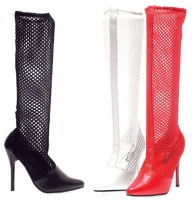 516-Fishnet Ellie Shoes, 5 inch high heels Fishnet Knee High  Boo