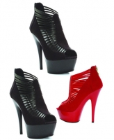 609-Marcie Ellie Shoes 6 Inch Stiletto Peep Toe Platform Booties Shoes