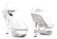 623-Brook Ellie Shoes, 6 Inch Clear Wedge High Heels Open Toe Platfor