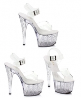 709-Ollie Ellie Shoes, 7 Inch Stiletto Heels Platform  Sandal