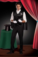 5857 Dreamgirl Men Costume, Black Magic Man Costume, Crushed velvet b