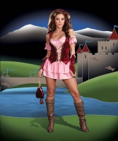 5863 Dreamgirl Costume, Pleasure Faire Wench Costume, Stretch knit dr