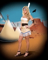 5954 Dreamgirl Costume, Pow Wow Princess Costume, Tan micro Suede str