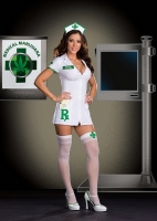 6484 Dreamgirl Costume, Medical Mary Jane, Stretch knit two-way zippe