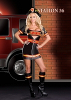 6524 Dreamgirl Costume, Smokin Hot Fire Fighter reflective tape trim