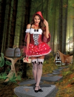 7470 Dreamgirl Costume, Little Red De-LIGHT Gloss microfiber adjustab