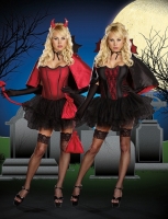 7544 Dreamgirl Costume, Devil s Night with a Bite Reversible corset