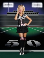 7668 Dreamgirl Costume, Game Time Ref Short sleeve ruffle hem dress w