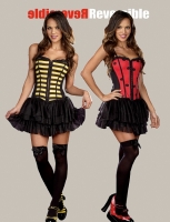 7778 Dreamgirl Costume, Reversible Ladybug Bumble Bee Corset Fully bo