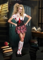 8416 Dreamgirl Costume, High School Schoolghoul Stretch knit blood sp