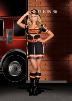 6524X Dreamgirl Costume, Smokin Hot Fire Fighter reflective tape trim