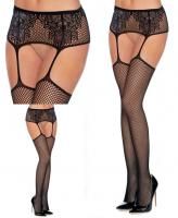 0394 Dreamgirl Exotic Fishnet lace garter pantyhose