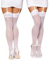 0494 Dreamgirl Sheer thigh highs rhinestone seam Bride