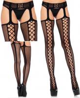 1776 Leg Avenue lace dual net garter stockings