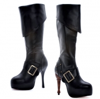 5026 Jollyroger Leg Avenue Shoes, 5 Inch Peg Leg High Heel Knee High