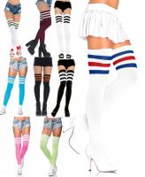 6605 Leg Avenue, 3 Stripes athletic ribbed thigh highs