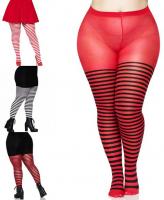 7100Q Leg Avenue Nylon striped thighs Plus Size