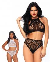 81552 Leg Avenue lace top high waist thong