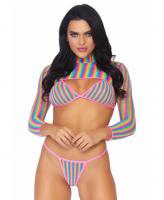 81580 Leg Avenue fishnet bikini top g-string