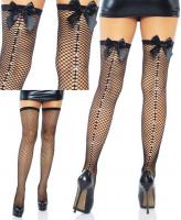 9128 Leg Avenue Fishnet thigh highs rhinestone backseam