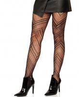 9289 Leg Avenue Black Chevron net tights