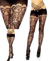 9915 Leg Avenue Exotic Vine lace strappy tights