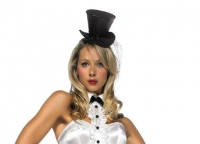 2063 Leg Avenue Costume,  Hat, mini glitter top hat with veil.