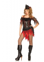 83661 Leg Avenue Costume, ms davy jones, ribbon trimmed lace peasant