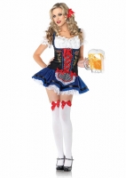 83829 Leg Avenue Costume, Flirty Frauline, features ribbon trimmed ap