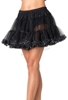 A1041 Leg Avenue Petticoat, Chiffon Petticoat with sequin dot trim.