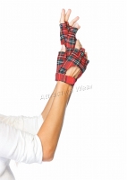 2026 Leg Avenue Gloves, plaid fingerless gloves with velcro closure.