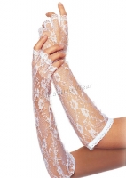 G1860 Leg Avenue Gloves,  Elbow Length Fingerless Lace Gloves wit