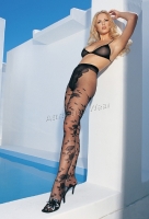 1300 Leg Avenue Pantyhose -  sheer spandex flower jacquard french