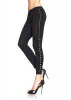 13543 Leg Avenue Leggings, Seamless leggings with gold studded side p