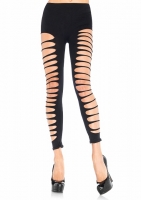 7589 Leg Avenue Leggings,  black Opaque spandex shredded side foo