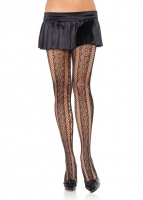 9162 Leg Avenue Pantyhose,  black Seamless lattice lace and net s