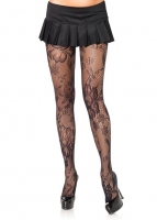 9165 Leg Avenue Pantyhose,  black Floral bloom lace pantyhose