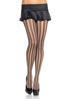 9170 Leg Avenue Pantyhose,  Nude Black Sheer vertical stripe pant