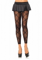 9646 Leg Avenue Leggings,  black Bow lace footless tights Legging