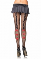 9933 Leg Avenue Pantyhose, Fishnet pantyhose with ruffle backseam and