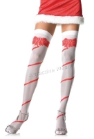 1505 Leg Avenue Stockings,  spandex sheer candy cane thigh highs