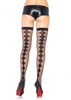 6298 Leg Avenue, Diamond net thigh highs with diamond backseam.