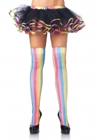 6320 Leg Avenue Stockings,  Rainbow striped thigh highs.