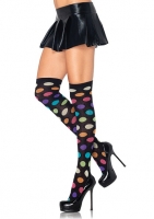 6329 Leg Avenue, Circus dot over-the-knee acrylic socks.