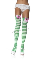 6613 Leg Avenue Stockings,  Cherry pie striped thigh highs Stocki