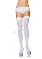 9100 Leg Avenue Bridal Stocking,  Floral thigh highs Stockings wi